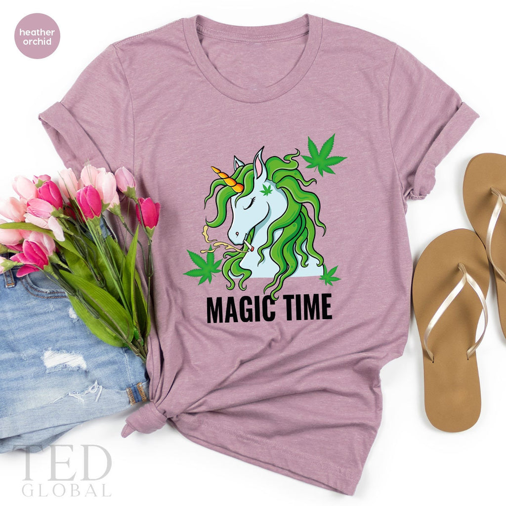 Magic Time Shirt, Funny Weed T Cute Unicorn T Lover Shirts product image 4