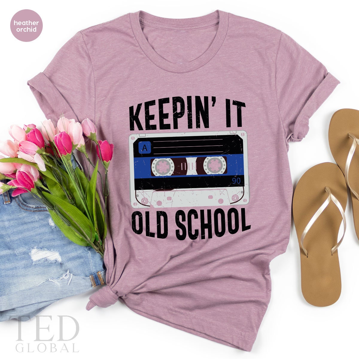 Cute Keep'in It Old School T-Shirt, Vintage Tape T Shirt product image 2