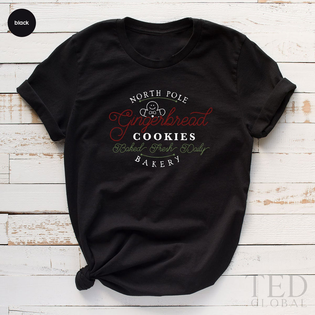 Cute North Pole Cookie Bakery T-Shirt, Happy Christmas T product image 4