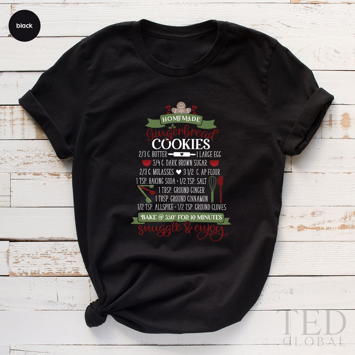 Cute Homemade Gingerbread Cookie Shirt, Funny Baking T product image 2