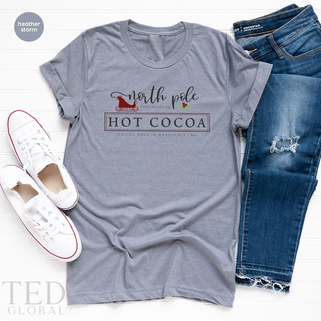 Cute North Pole Hot Cocoa T-Shirt, Funny Chocolate T Shirt product image 5