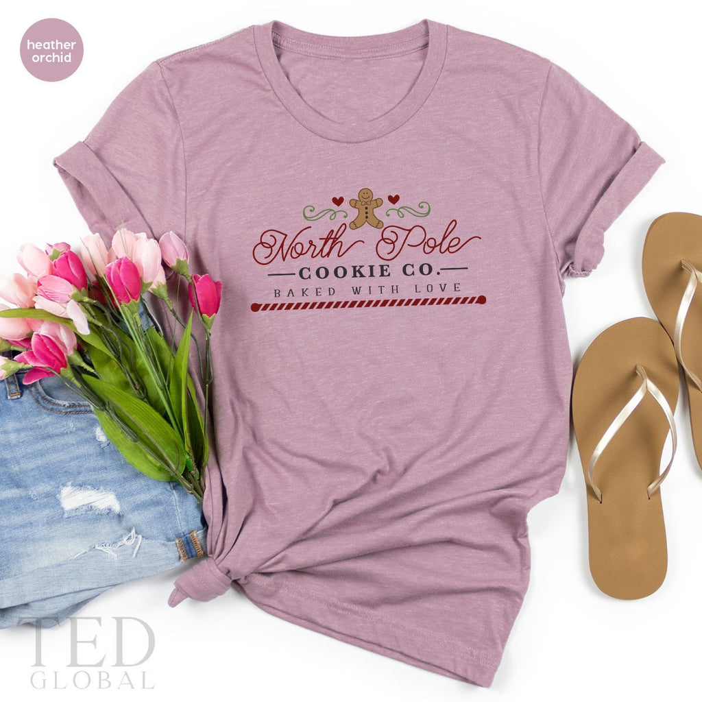 Funny North Pole Cookie T-Shirt, Baked With Love T Shirt product image 1