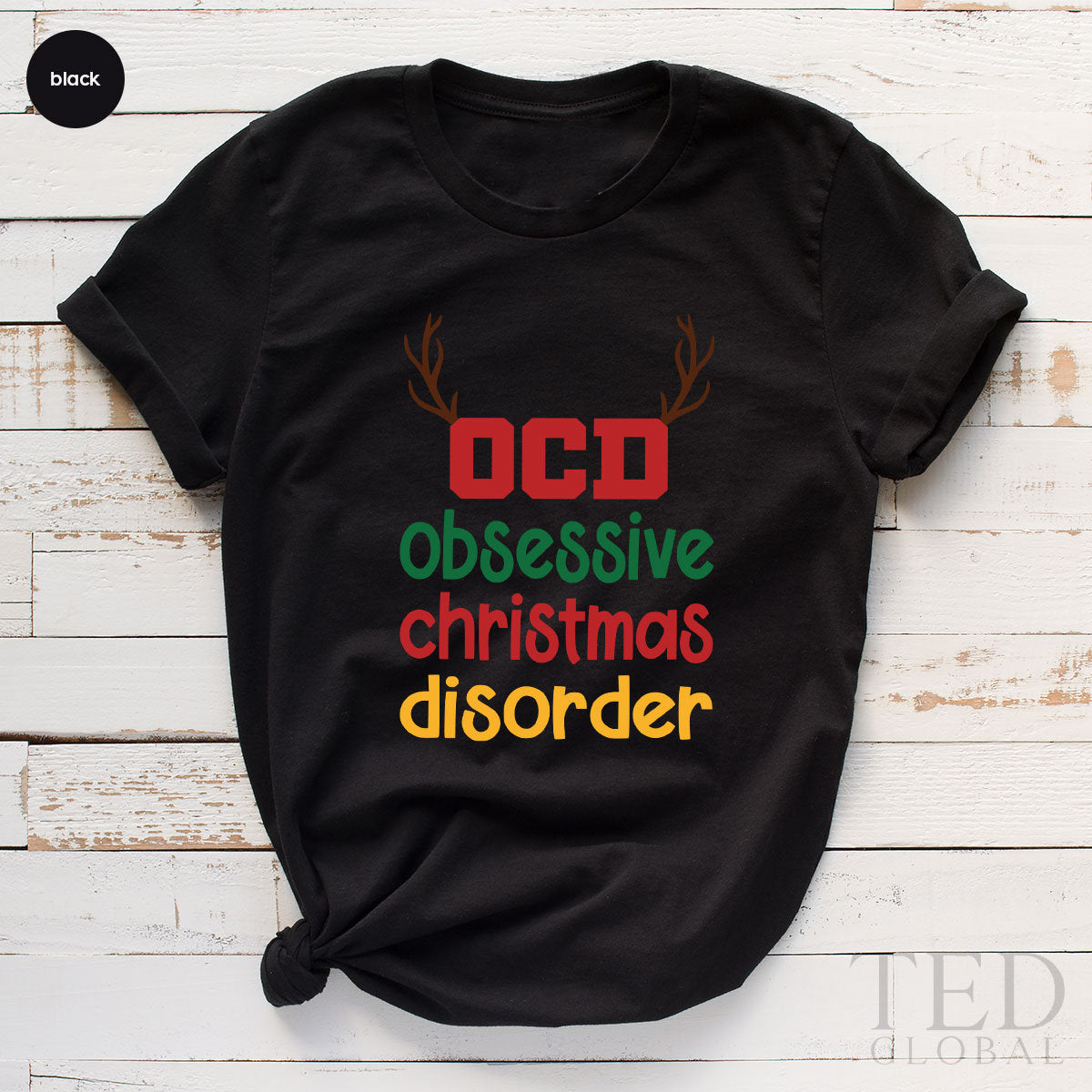 Cute Obsessive Christmas Disorder T-Shirt, Funny OCD T product image 2
