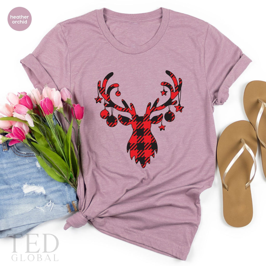 Cute Christmas Pajamas Deer T-Shirt, Family T Shirt product image 5