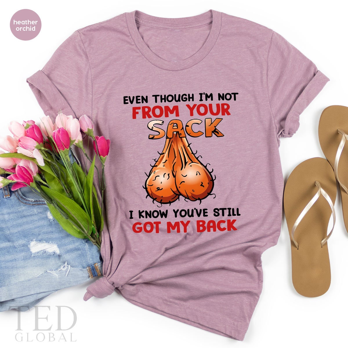 Cute Sack Shirt, Got My Back T Bonus Dad Christmas T product image 1