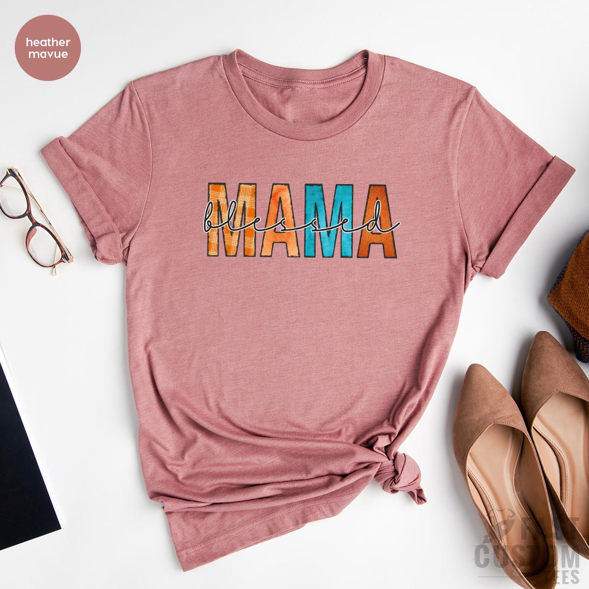 Thanksgiving Shirt, Thankful Mama Mom Gift, Mothers Day product image 3
