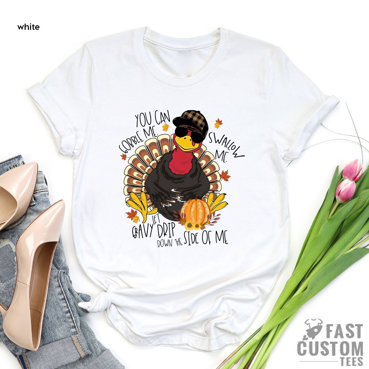 Gobble Me Swallow Me Shirt, Thanksgiving Funny Tee, Fall product image 2