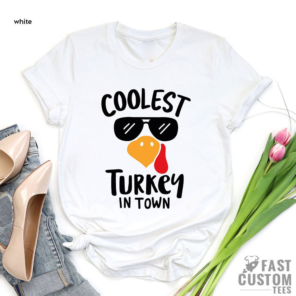 Coolest Turkey in Town Shirt, Thanksgiving Funny Tee, Fall product image 4