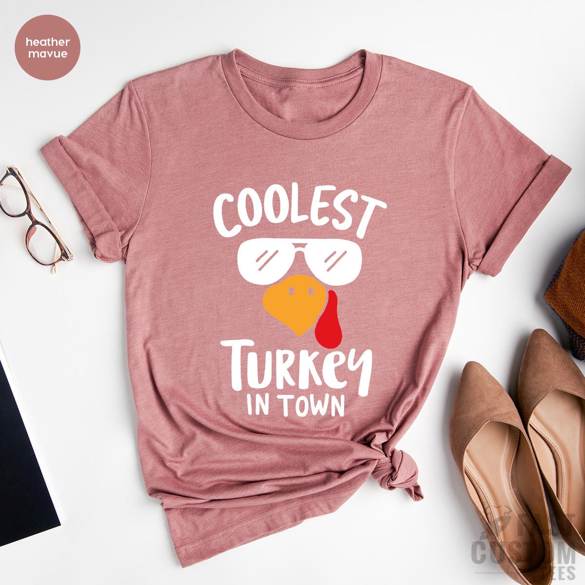 Coolest Turkey in Town Shirt, Thanksgiving Funny Tee, Fall product image 5