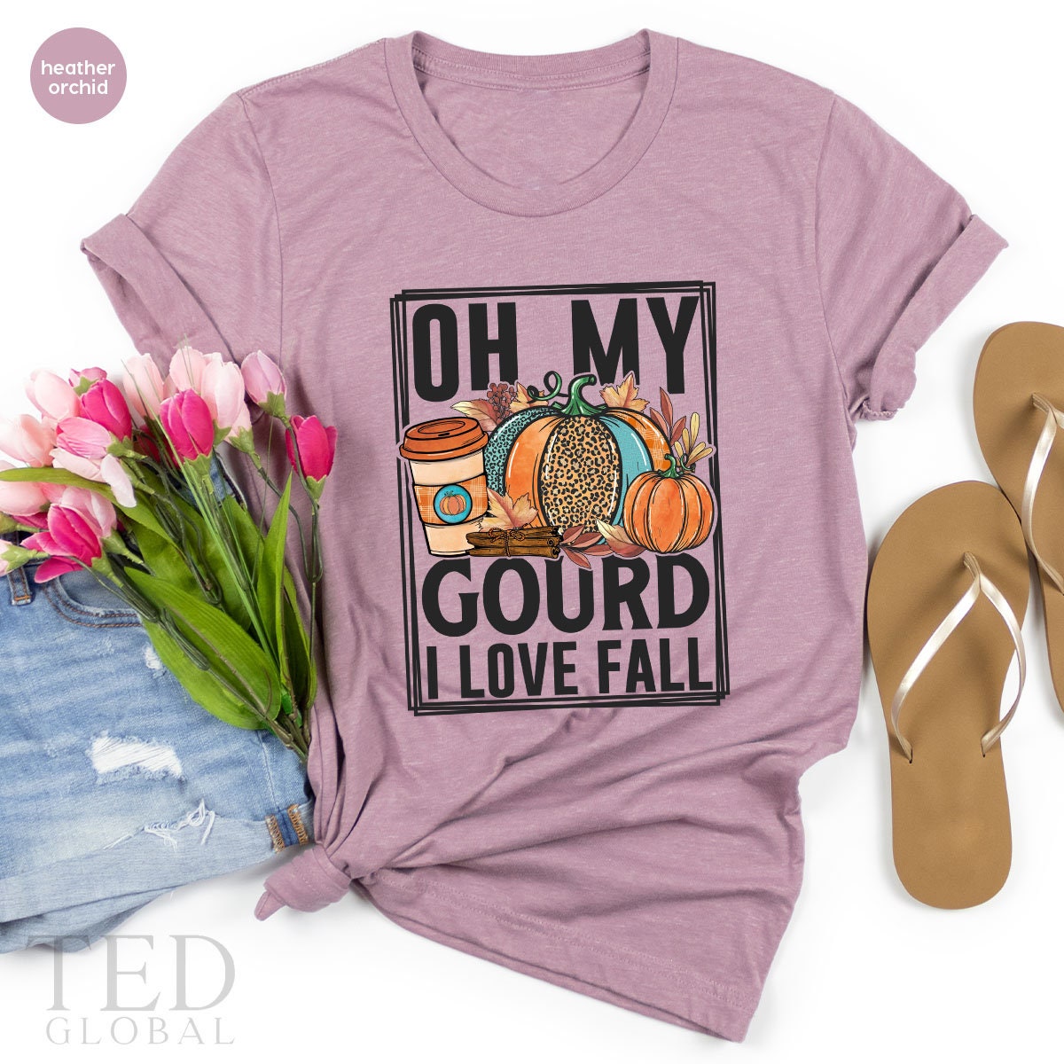 Family Thanksgiving T-Shirt, Oh My Gourd I Love Fall T product image 3