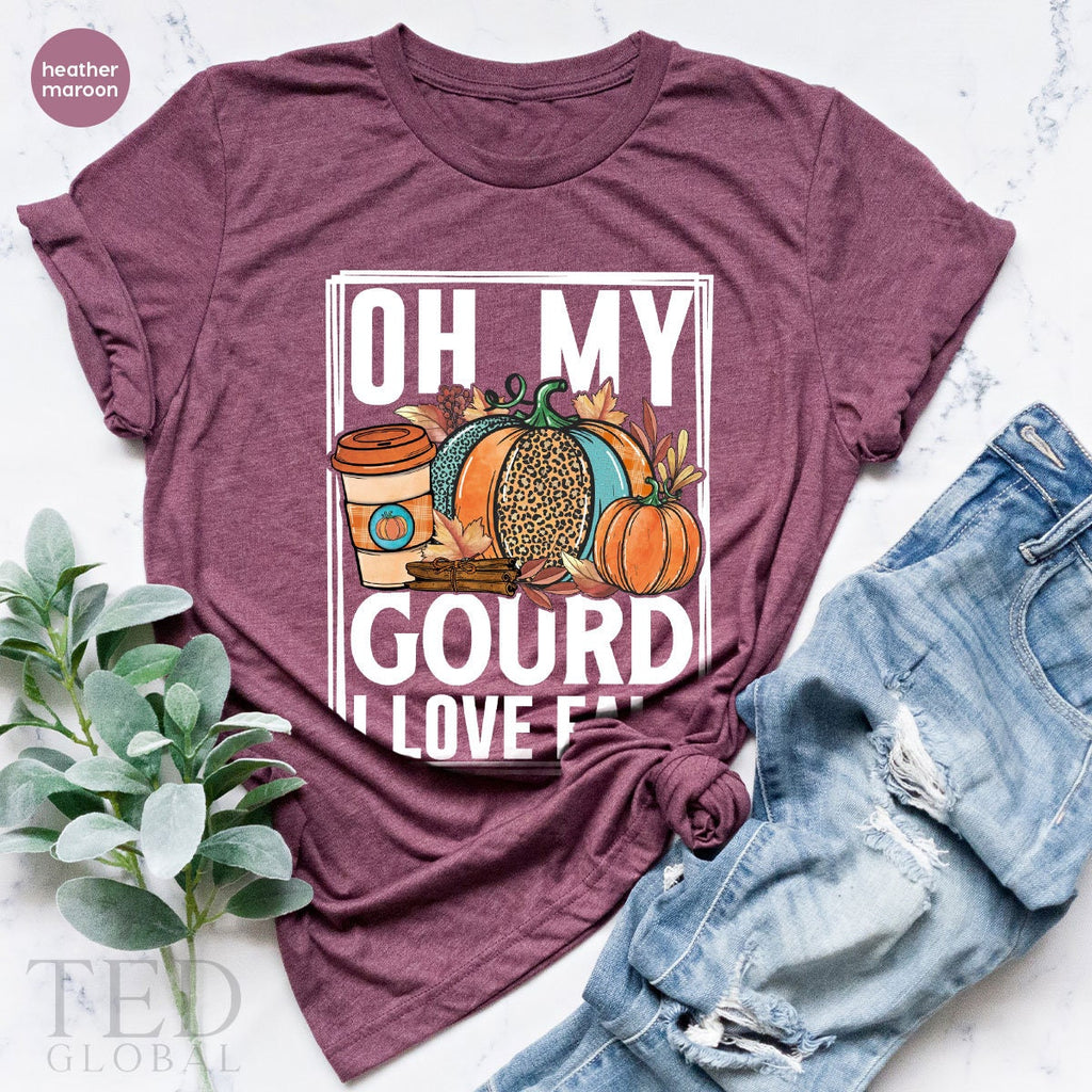 Family Thanksgiving T-Shirt, Oh My Gourd I Love Fall T product image 5