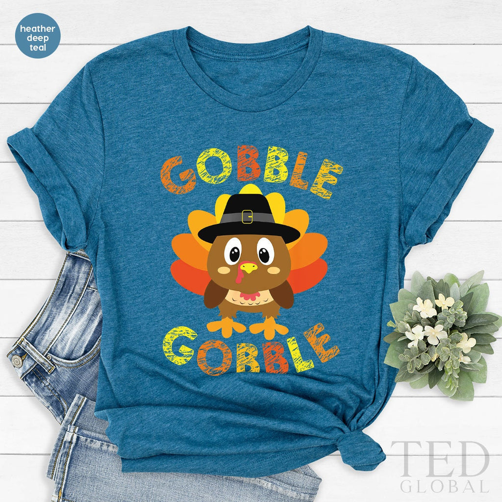 Cute Thanksgiving T-Shirt, Funny Gobble T Shirt, Family product image 3