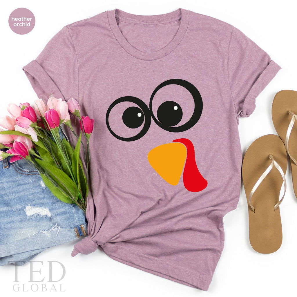 Cute Turkey Face T-Shirt, Coolest T Shirt, Wine Family product image 2