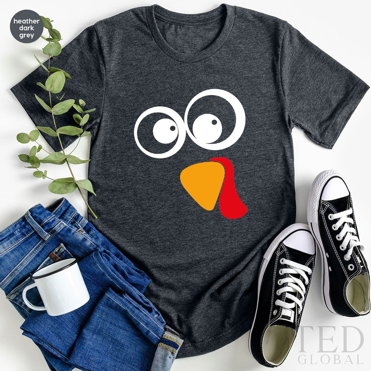 Cute Turkey Face T-Shirt, Coolest T Shirt, Wine Family product image 1