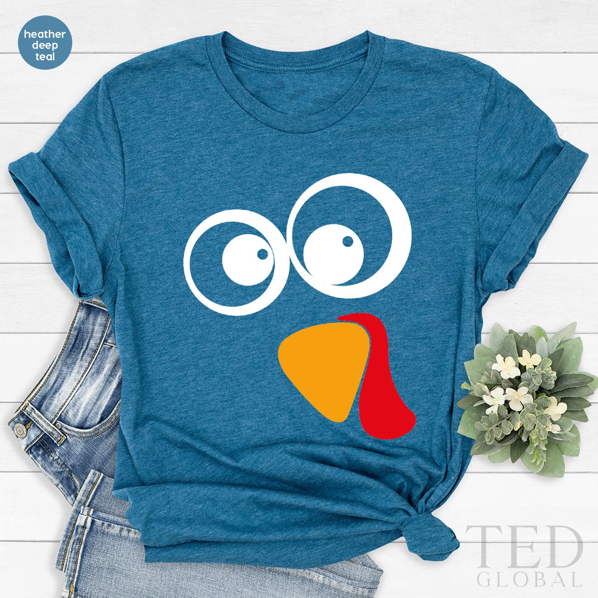 Cute Turkey Face T-Shirt, Coolest T Shirt, Wine Family product image 4