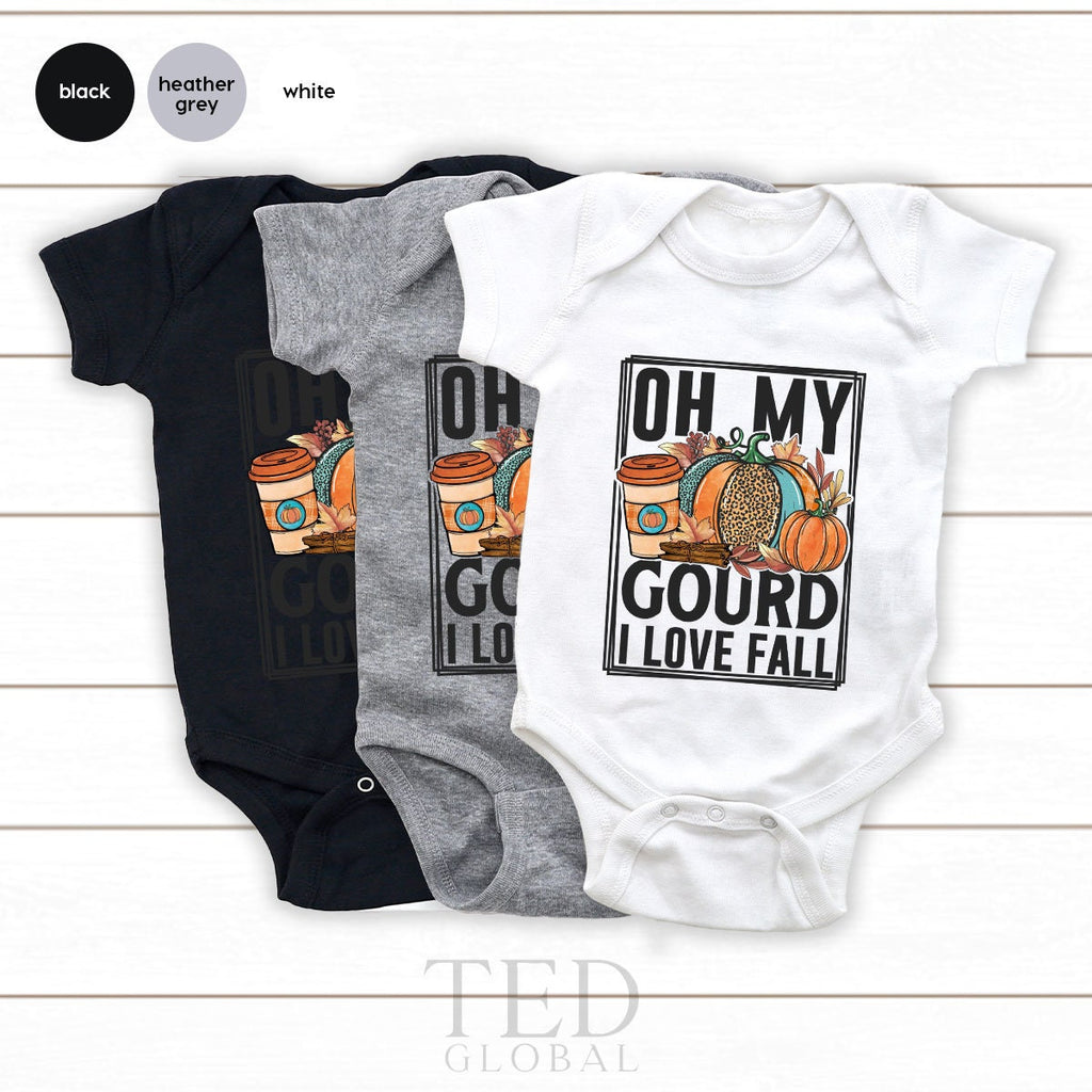 Thanksgiving Onesie, Oh My Gourd I Love Fall Bodysuit, Baby Shower, Baby Announcement, Kid Toddler Clothes, Thanksgiving Gift, Baby Gift