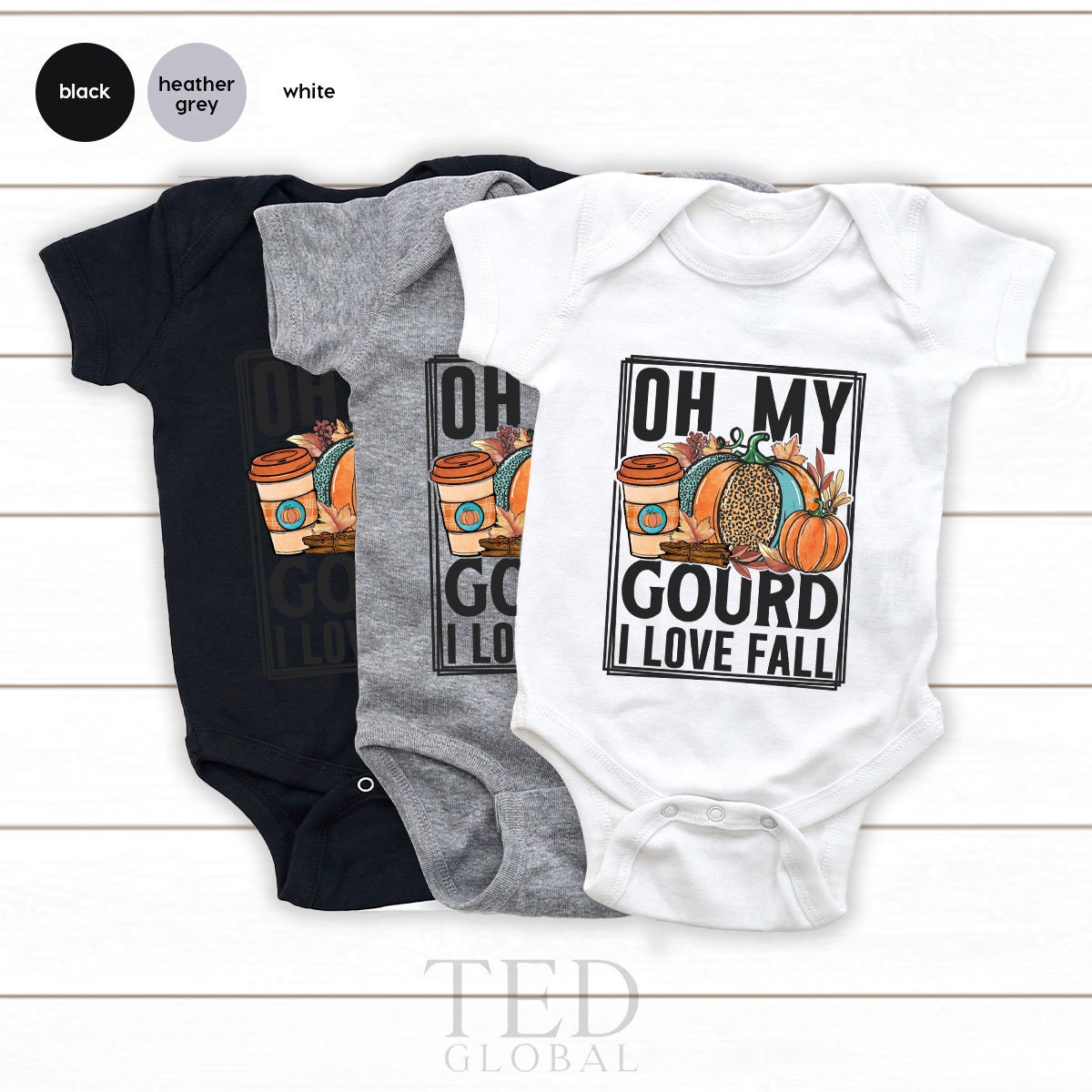 Thanksgiving Onesie, Oh My Gourd I Love Fall Bodysuit, Baby Shower, Baby Announcement, Kid Toddler Clothes, Thanksgiving Gift, Baby Gift