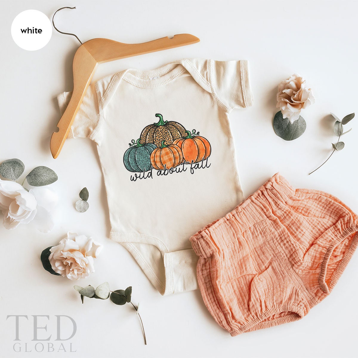 Cute Thanksgiving Pumpkin Baby Gift, Wild About Fall Baby Shower Gift, Funny Fall Season New Baby Onesie, Bodysuits Kid Toddler Clothes