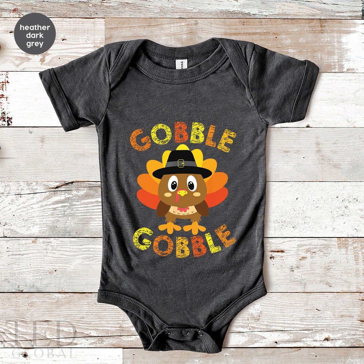 Cute Thanksgiving Gobble Gobble Baby Gift, Funny Turkey Baby Shower Gift, Fall Season Turkey New Baby Onesie, Bodysuits Kid Toddler Clothes