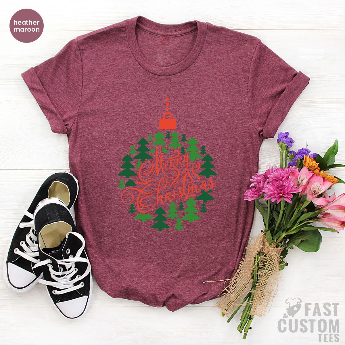 Women Christmas Tree T-shirt, Merry Shirt, Gift, Cute Tee product image 5