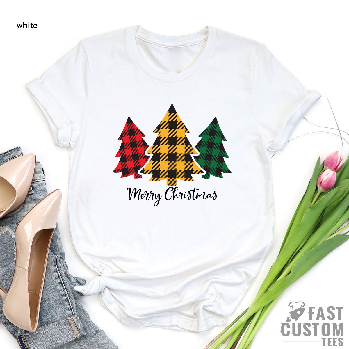 Christmas Tree T-shirt, Merry Shirt, Women Gift, Cute Tee product image 2