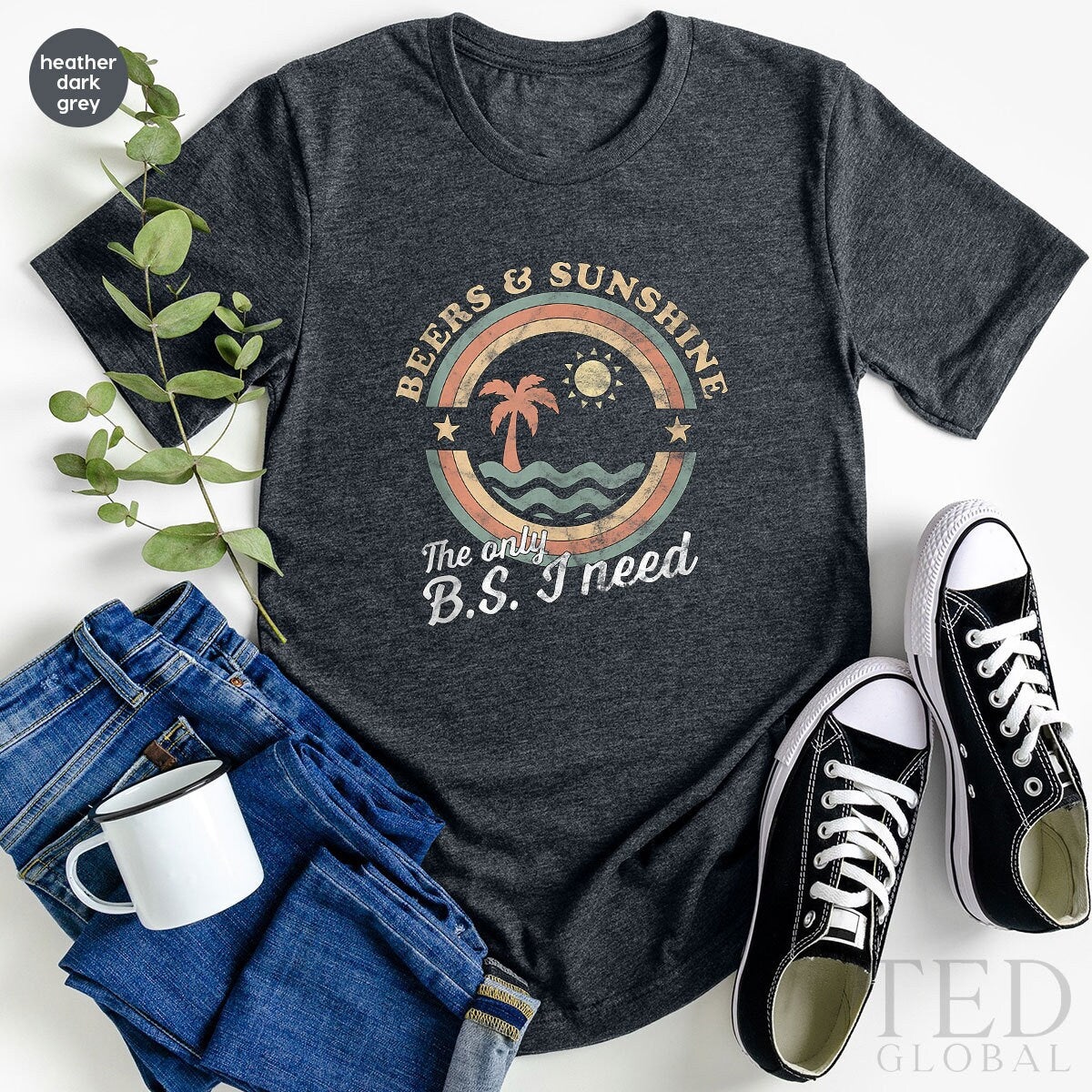 Beer Lover T-Shirt, Beers &Sunshine T Shirt, Alcohol Tee product image 1