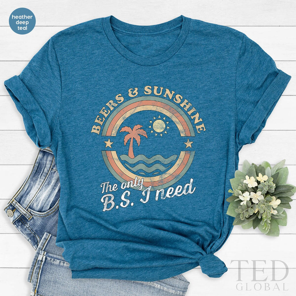 Beer Lover T-Shirt, Beers &Sunshine T Shirt, Alcohol Tee product image 3
