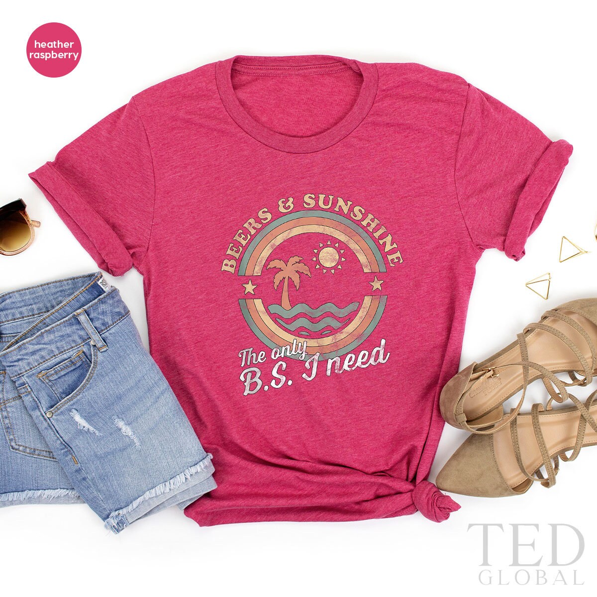 Beer Lover T-Shirt, Beers &Sunshine T Shirt, Alcohol Tee product image 5