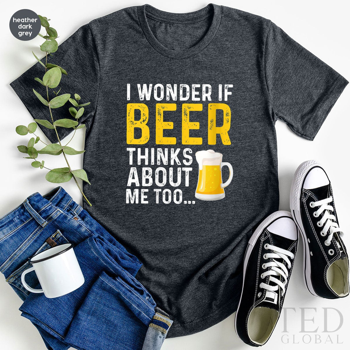 Cute Beer T-Shirt, I Wonder T Shirt, Lover Tee, Alcohol product image 2