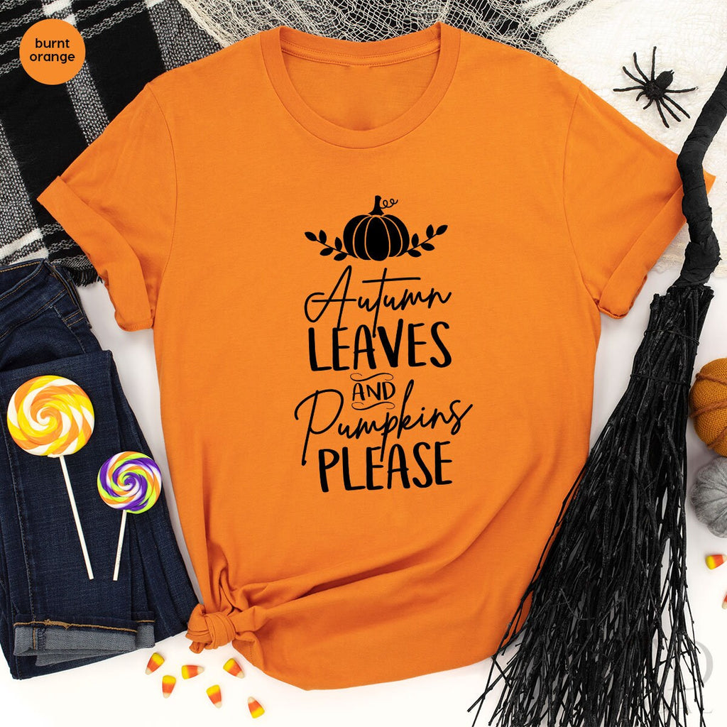 Thanksgiving T-Shirt, Leaves And Pumpkins Please T Shirt product image 3