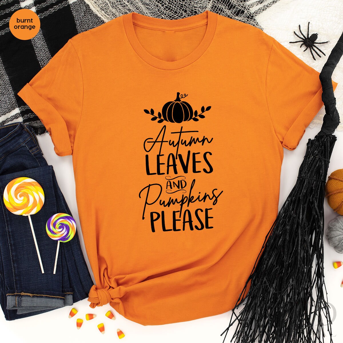Thanksgiving T-Shirt, Leaves And Pumpkins Please T Shirt product image 3