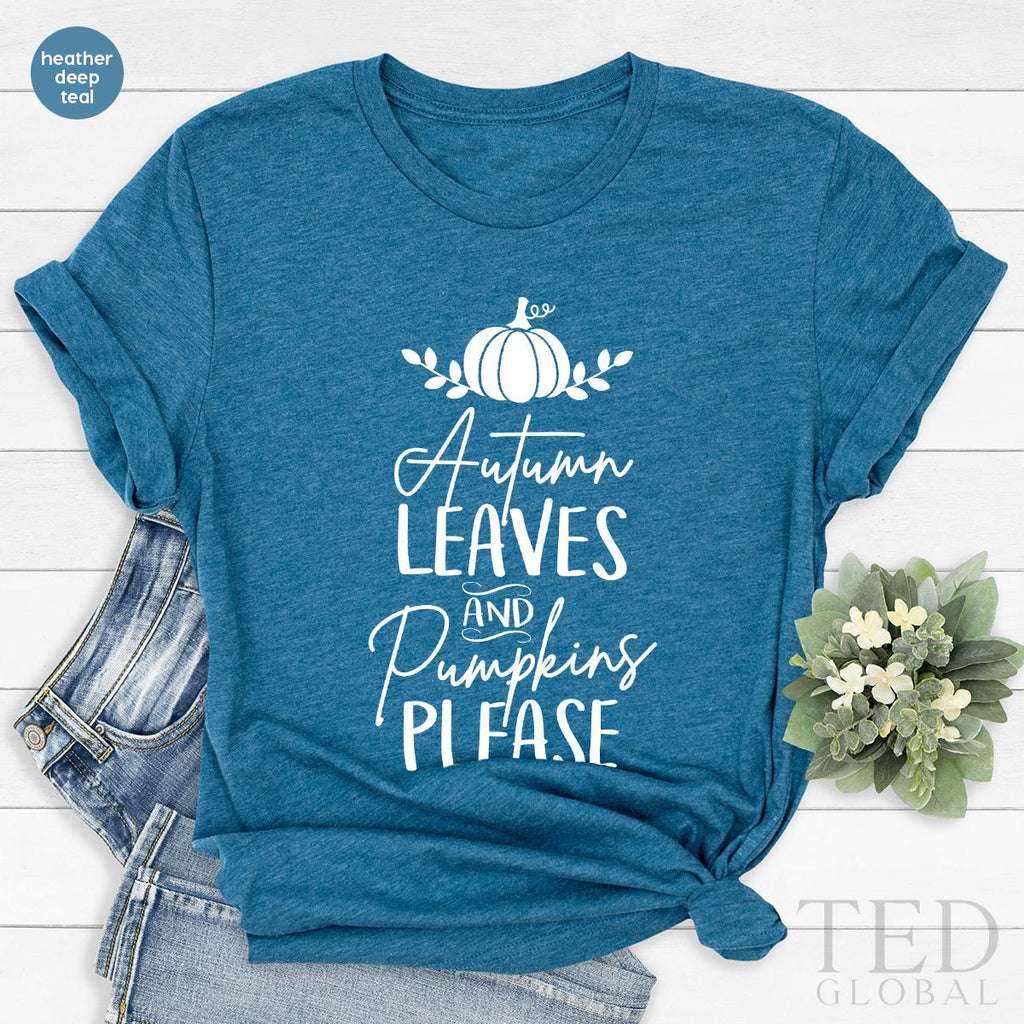 Thanksgiving T-Shirt, Leaves And Pumpkins Please T Shirt product image 5