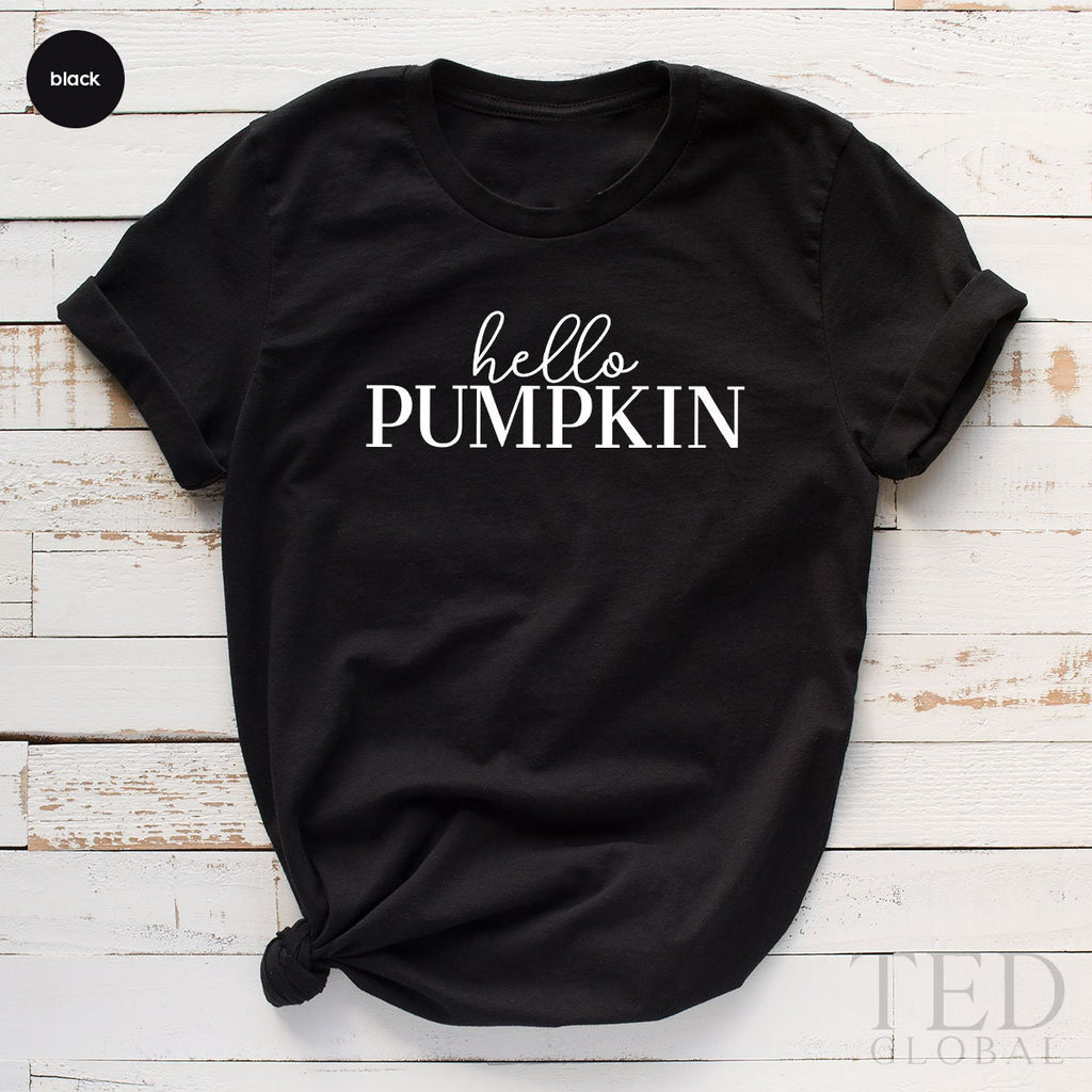 Cute Hello Pumpkin T-Shirt, Fall Women T Shirt, Funny product image 3