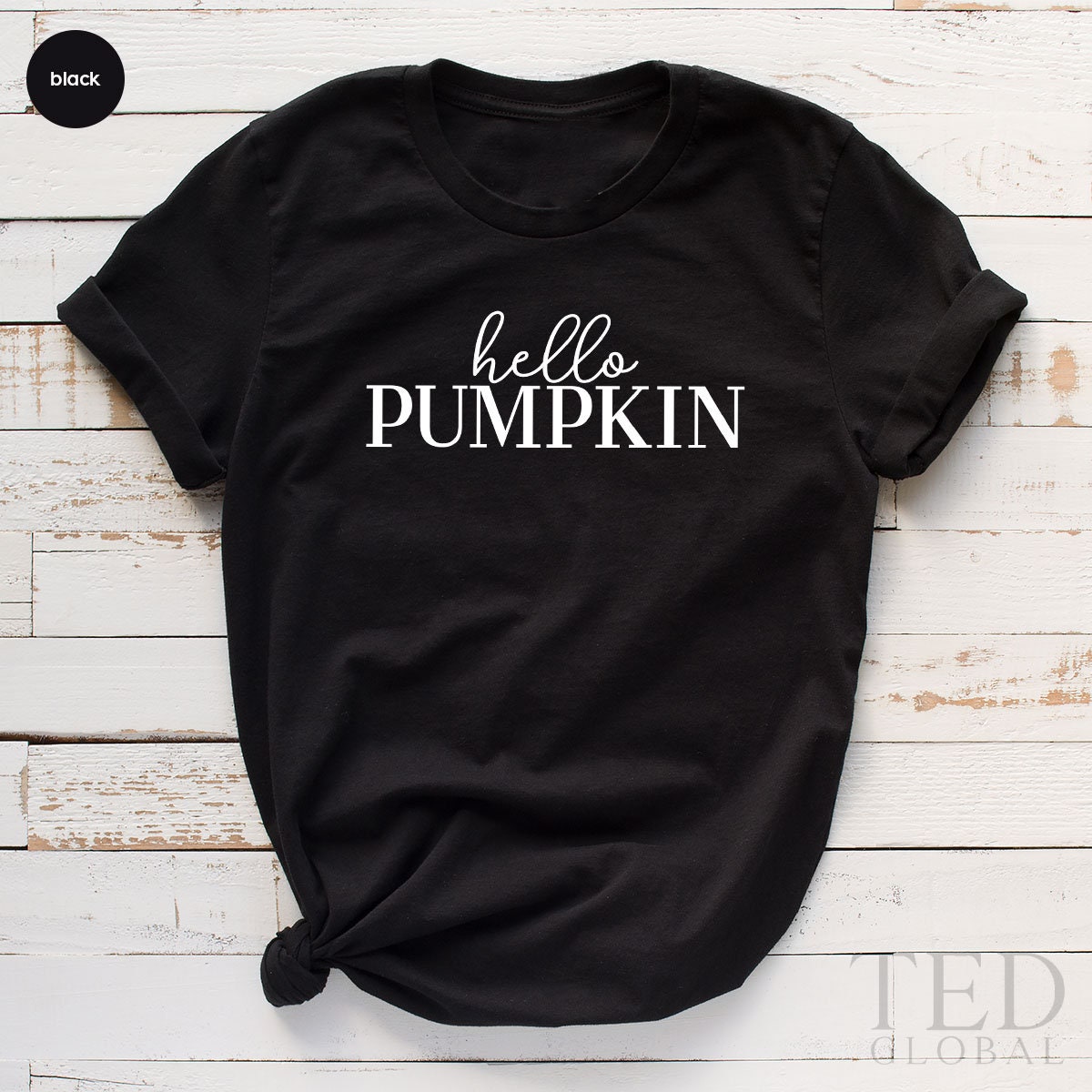 Cute Hello Pumpkin T-Shirt, Fall Women T Shirt, Funny product image 3