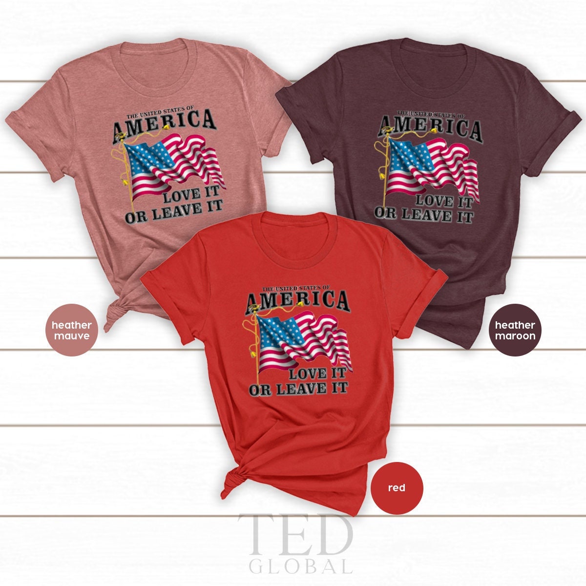 USA Flag Shirt, 4th Of July Love It Or Leave It American product image 1