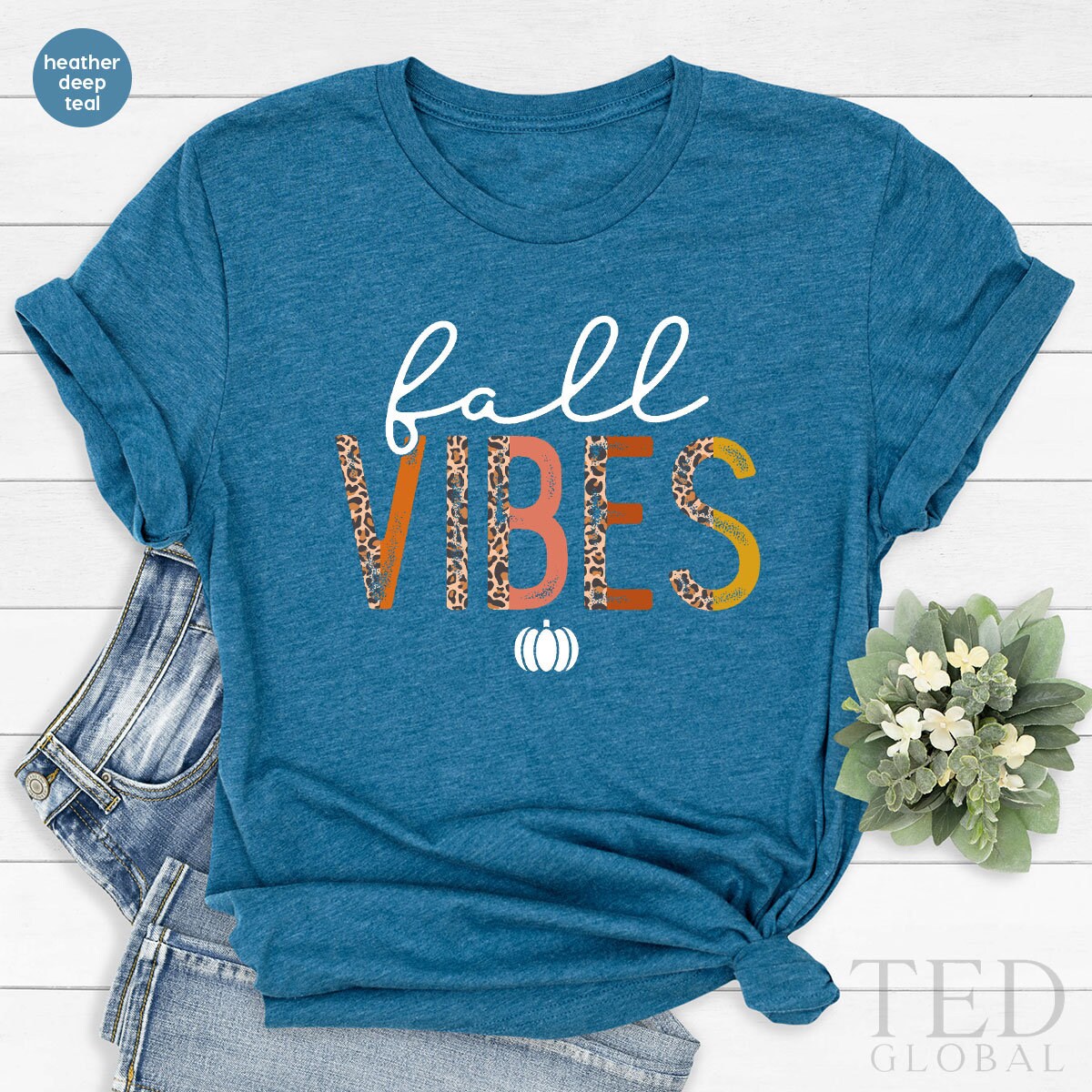 Fall Vibes Shirt, Cute Autumn T Halloween T Pumpkin Shirts product image 5