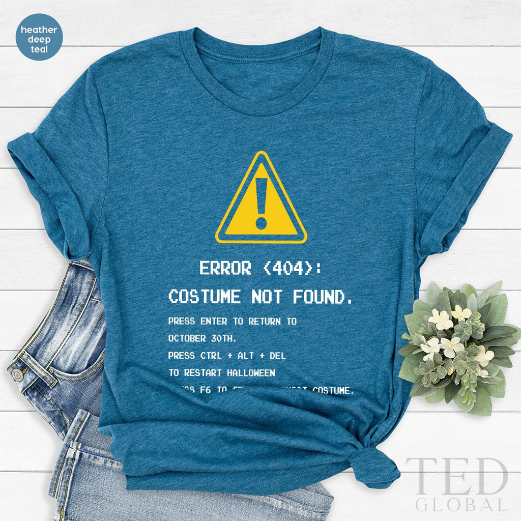 Sarcastic Halloween Shirt, Error 404 T Ghost Costume T product image 5