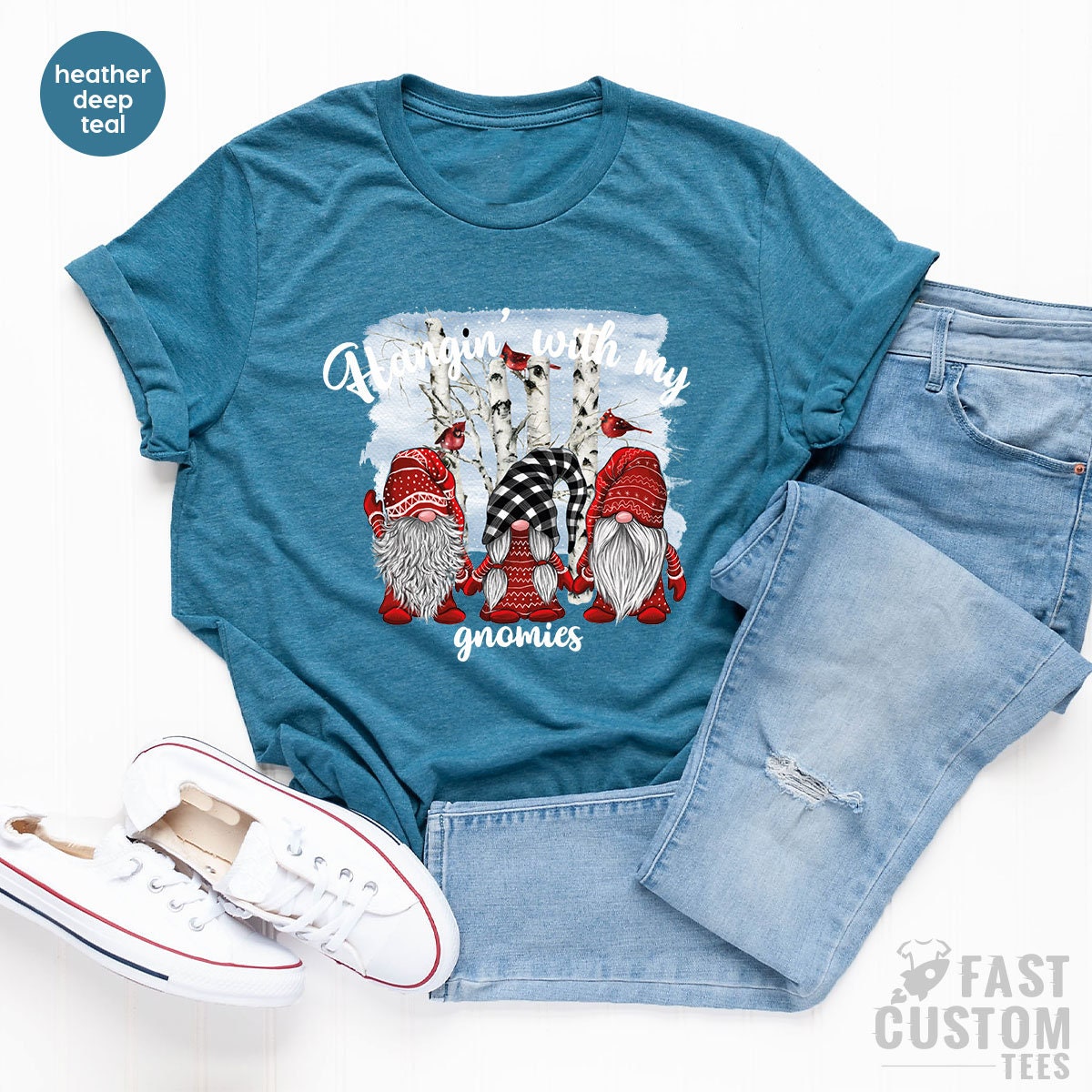 Hanging with my Gnomies Christmas T-Shirt, Merry Noel product image 5