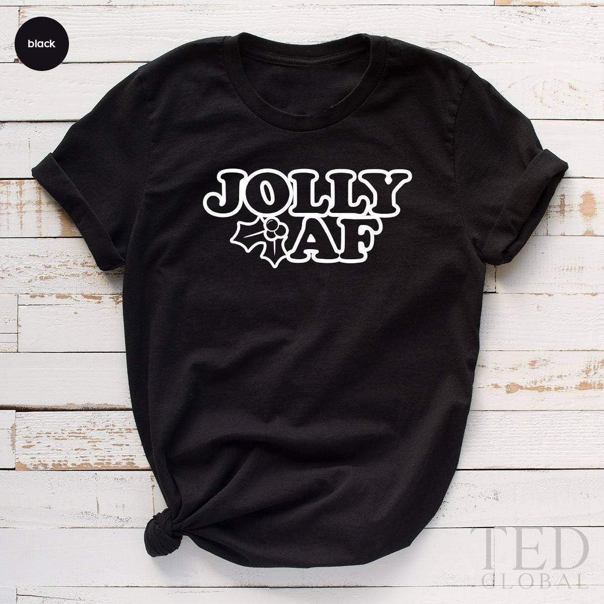 Jolly AF Funny Christmas T-Shirt, Women T Shirt, Family product image 2