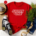 Jolly AF Funny Christmas T-Shirt, Women T Shirt, Family product image 1