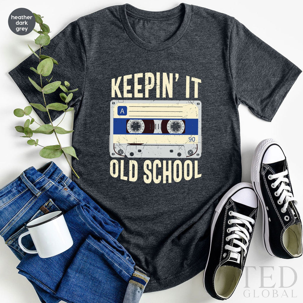 Cute Keep'in It Old School T-Shirt, Vintage Tape T Shirt product image 1