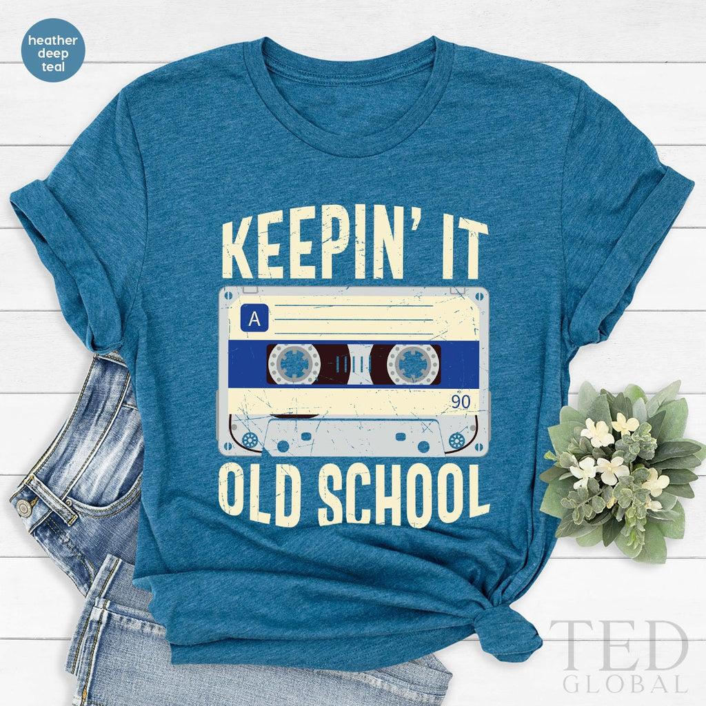 Cute Keep'in It Old School T-Shirt, Vintage Tape T Shirt product image 5