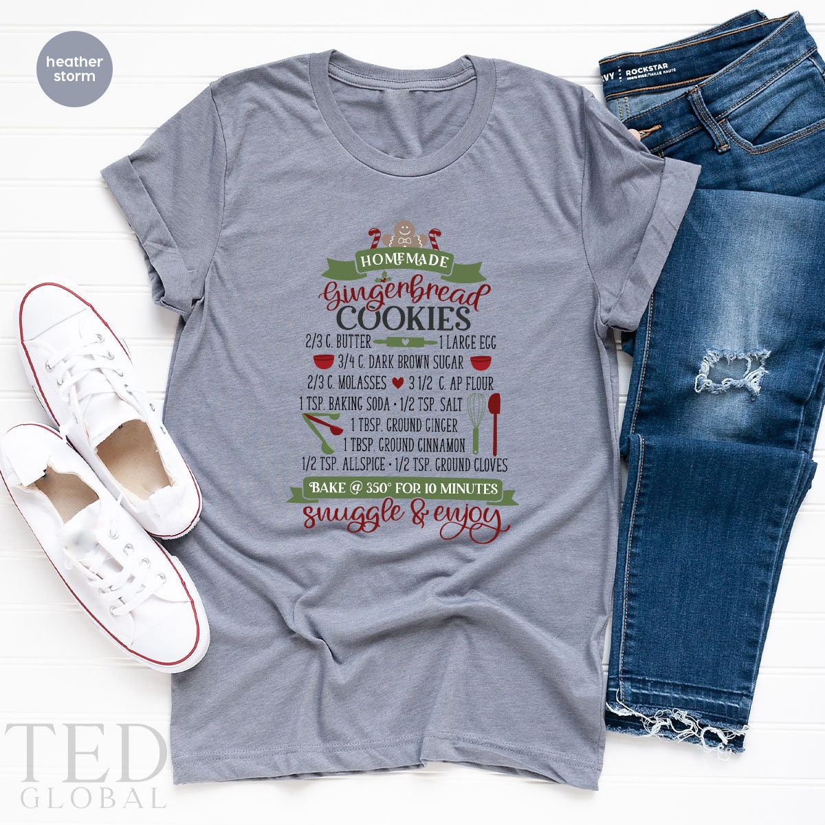 Cute Homemade Gingerbread Cookie Shirt, Funny Baking T product image 5