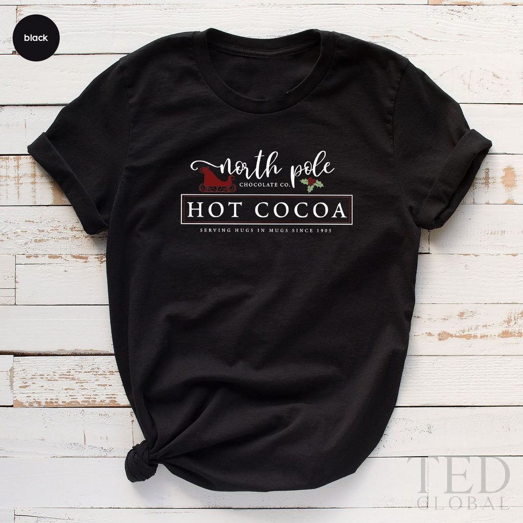 Cute North Pole Hot Cocoa T-Shirt, Funny Chocolate T Shirt product image 2