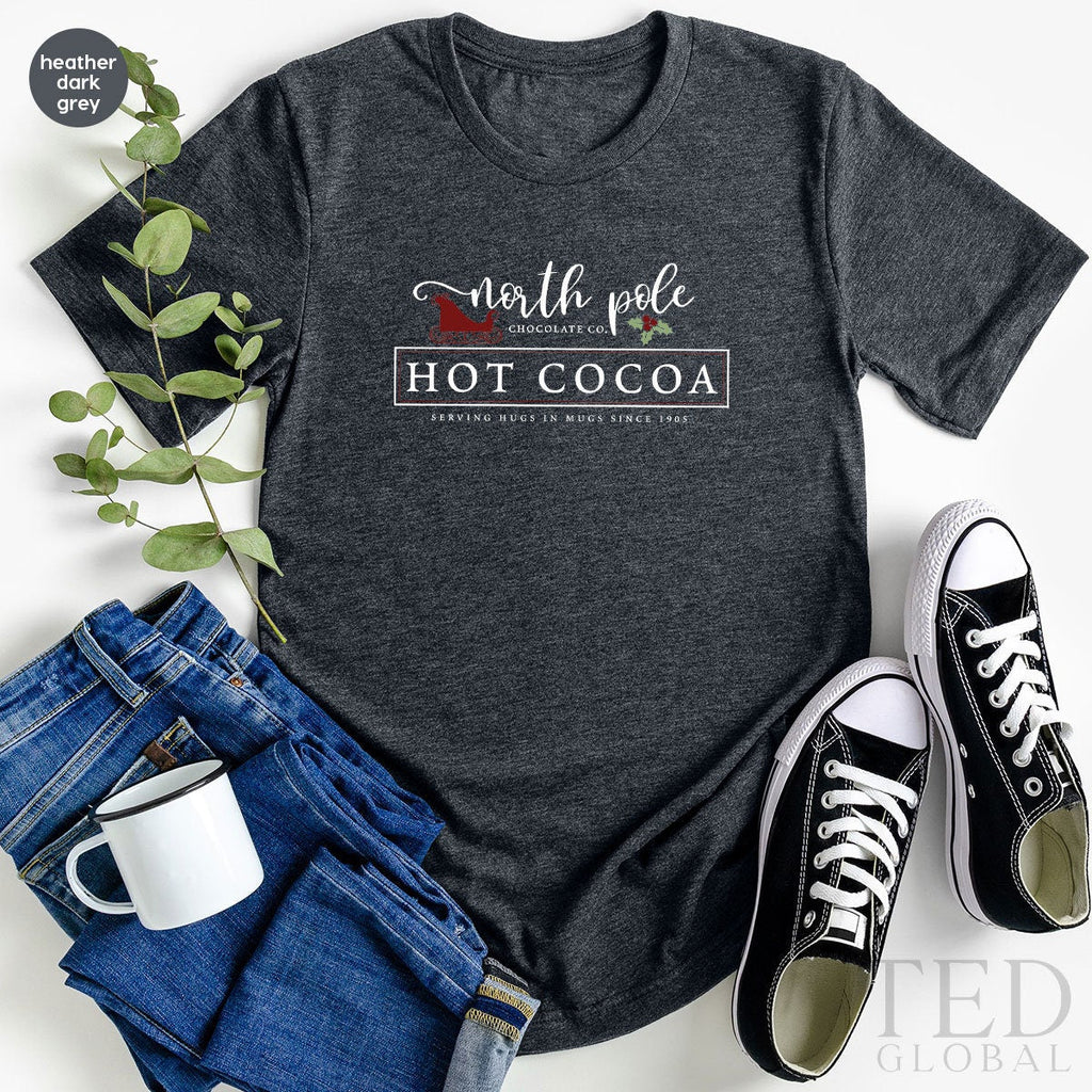 Cute North Pole Hot Cocoa T-Shirt, Funny Chocolate T Shirt product image 4