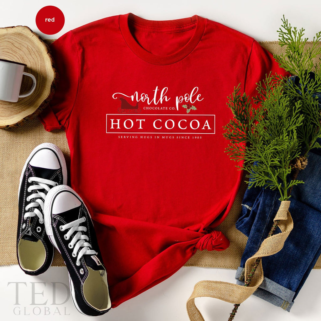 Cute North Pole Hot Cocoa T-Shirt, Funny Chocolate T Shirt product image 1