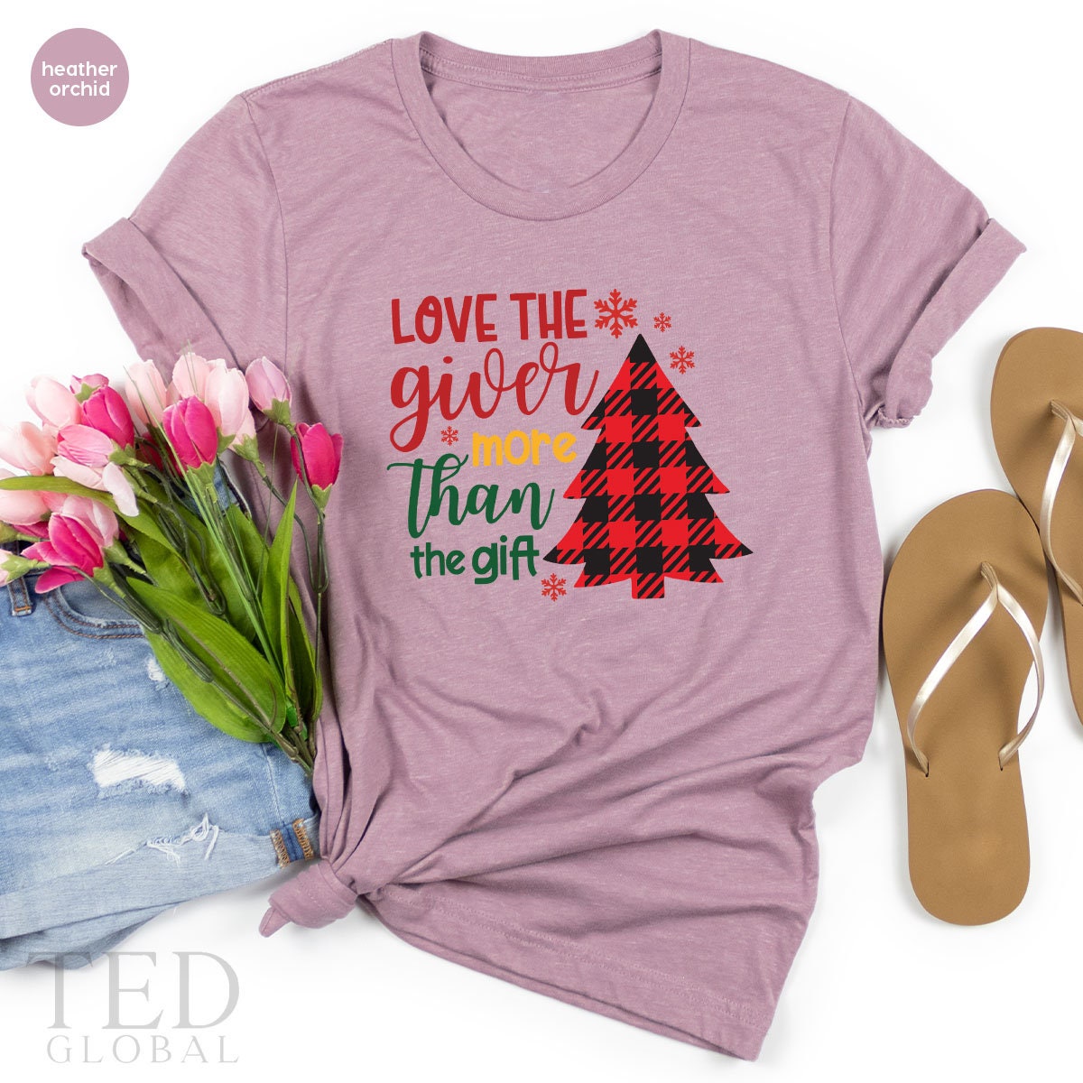 Cute Pajamas Christmas Tree T-Shirt, Love The Giver More product image 4