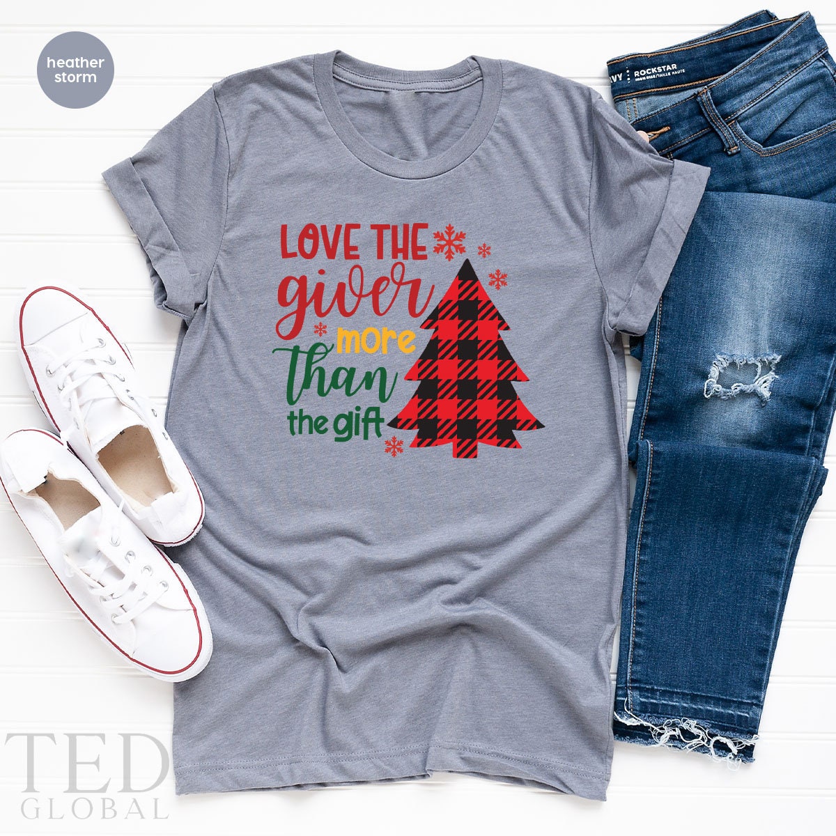 Cute Pajamas Christmas Tree T-Shirt, Love The Giver More product image 5