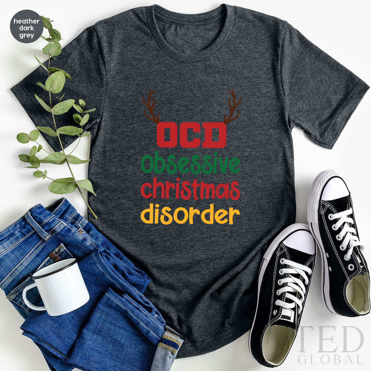 Cute Obsessive Christmas Disorder T-Shirt, Funny OCD T product image 4