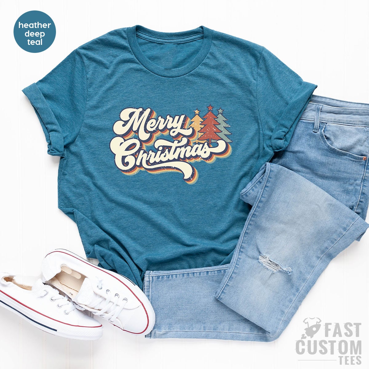Family Christmas T-shirt, Women Gift, Merry Shirt, Cute Tee, product image 4
